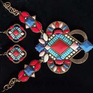 Avon Boho Princess Necklace and Earring Set